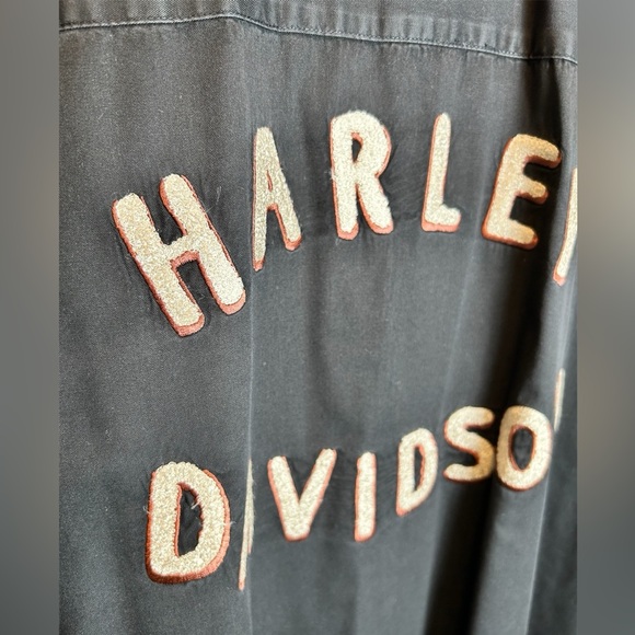 Harley Davidson Black Button Down Embroidered Logo Shirt Size XXXL - Picture 4 of 4
